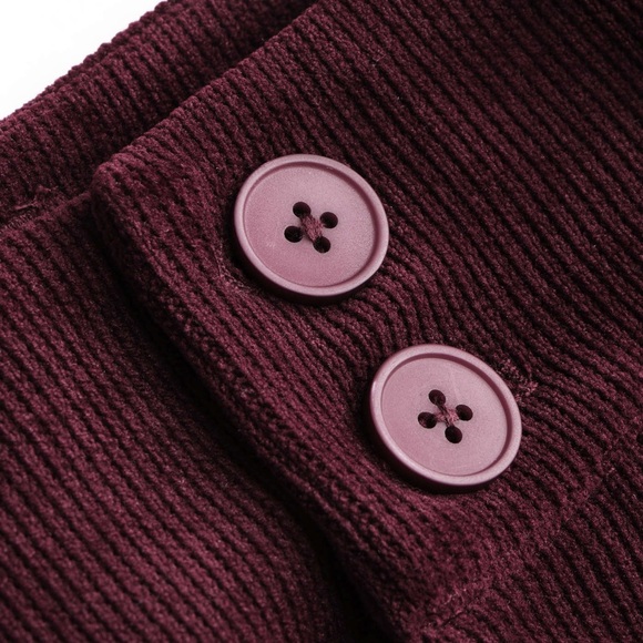 Cider Rich Maroon Corduroy Wide Leg Pants - Picture 2 of 6